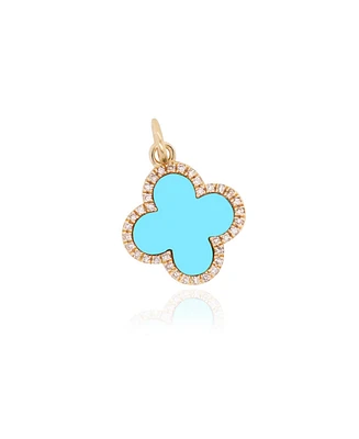 The Lovery Turquoise Diamond Clover Charm