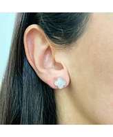 The Lovery Small Mother of Pearl Clover Stud Earrings