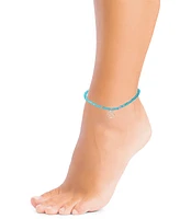 Giani Bernini Blue Crystal Bead Wave Charm Ankle Bracelet in Sterling Silver, Created for Macy's