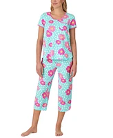 Cuddl Duds Women's 2-Pc. Printed Cropped Pajamas Set