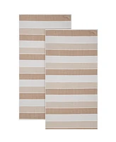 Calvin Klein Blocked Terry Yarn Dyed Stripe Beach Towel Set, 68" x 36"