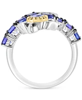 Effy Tanzanite (1-3/8 ct. t.w.) & Diamond (1/20 ct. t.w.) Starfish & Sea Turtle Bypass Ring in Sterling Silver & Gold-Plate