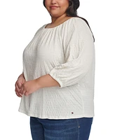 Tommy Hilfiger Plus Size 3/4-Length Sleeve Top