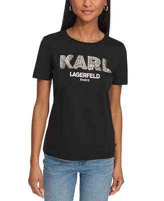 Karl Lagerfeld Paris Women's Imitation-Pearl T-Shirt
