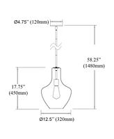 Dainolite 17.75" Glass, Metal Petalite 1 Large Light Pendant with Glass