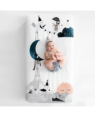 The Moon's Birthday Cotton Sateen Fitted Crib Sheet