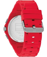 Tommy Hilfiger Men's Multifunction Red Silicone Watch 44mm