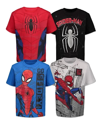 Marvel Big Boys Spider-Man 4 Pack T-Shirts Spiderman