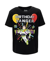 Disney Toddler Boys Pixar Toy Story Buzz Lightyear Birthday Graphic T-Shirt Black