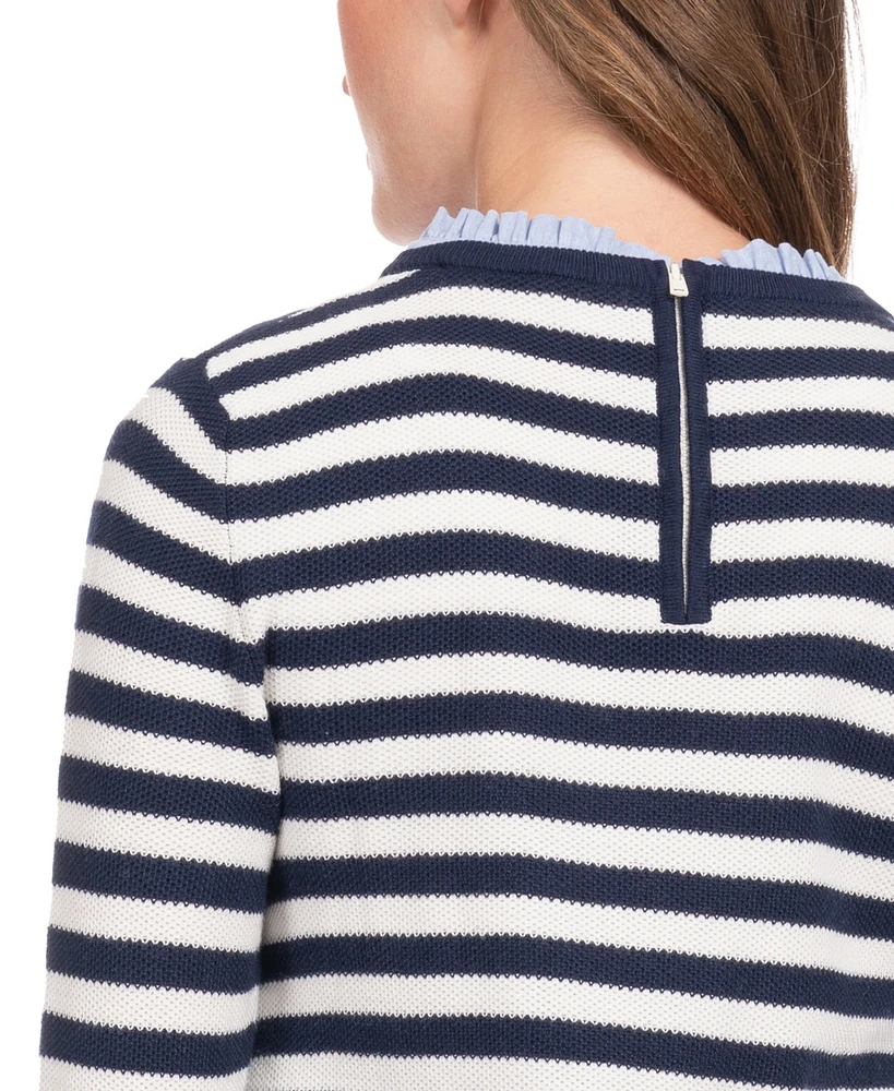 Seraphine Women's Cotton Maternity Nursing Sweater with Detachable Collar