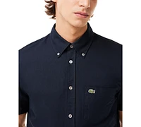 Lacoste Men's Short Sleeve Button-Down Oxford Shirt