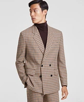 Hugo by Hugo Boss Men's Modern-Fit Houndstooth Double-Breasted Suit Jacket