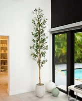 Nearly Natural 9ft. Artificial Olive Tree with Natural Trunk