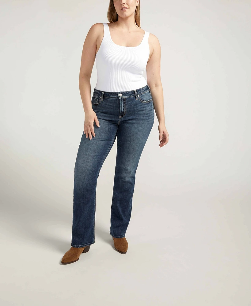 Silver Jeans Co. Plus Elyse Mid Rise Slim Bootcut Luxe Stretch