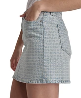 Dkny Jeans Women's Printed High-Rise Denim Miniskirt