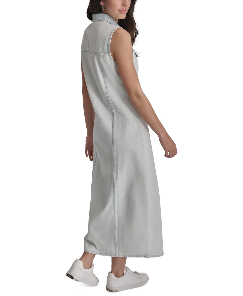 Dkny Jeans Women's Sleeveless Denim Maxi Dress