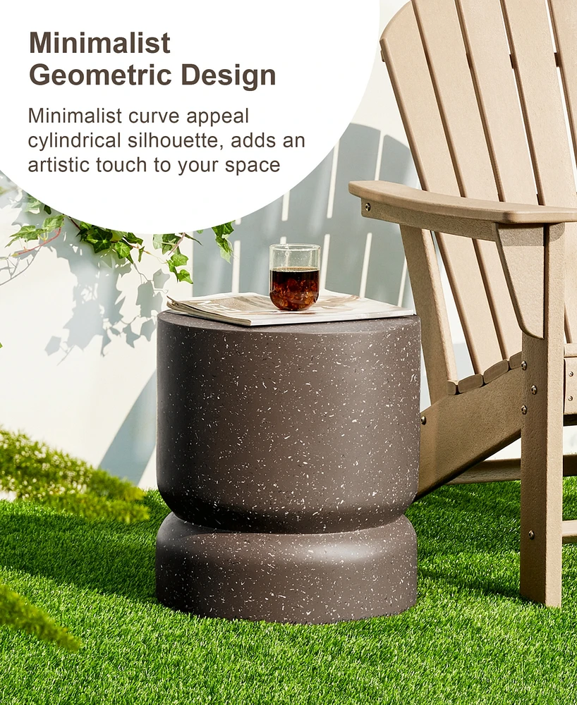 Glitzhome Multi-functional Faux Terrazzo Garden Stool or Planter Stand