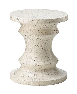 Glitzhome Multi-functional Faux Terrazzo Chess Garden Stool or Planter Stand or Accent Table
