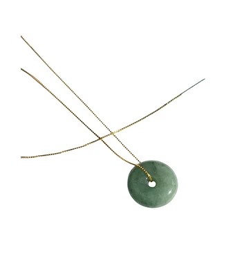 seree Button - Green jade pendant necklace