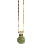 seree Esther - Green jade and zircon necklace