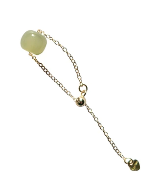seree Zodiac collection | Libra - Skinny gold chain jade ring