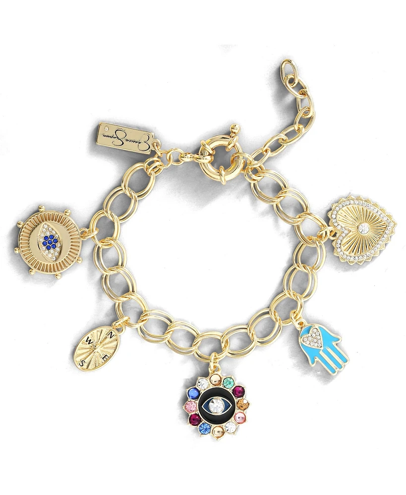 Jessica Simpson Womens Evil Eye Bracelet - Gold-Tone Evil Eye Bracelets for Women