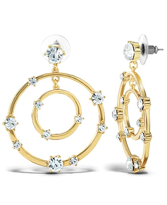 Jessica Simpson Women's Orbital Crystal Drop Earrings - Gold-Tone Hoop Earrings
