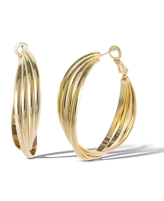 Jessica Simpson Womens Hoop Earrings Gold or Silver Tone for Women