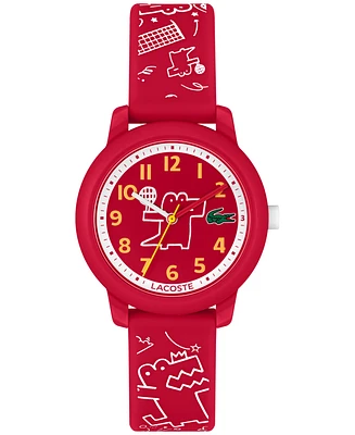Lacoste Kid's Red Printed Silicone Strap Watch 33mm