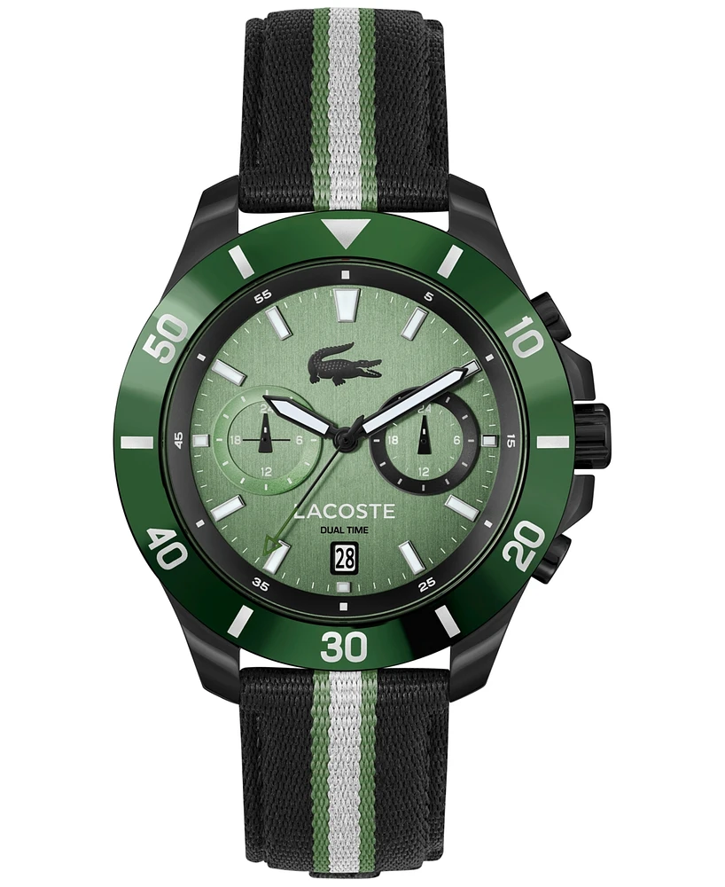 Lacoste Men's Toranga Striped Nylon Strap Watch 44mm