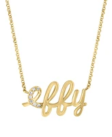 Effy Diamond Logo 18" Pendant Necklace (1/20 ct. t.w.) in 14k Gold