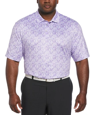 Pga Tour Men's Big & Tall Stretch Moisture-Wicking Floral Golf Polo Shirt