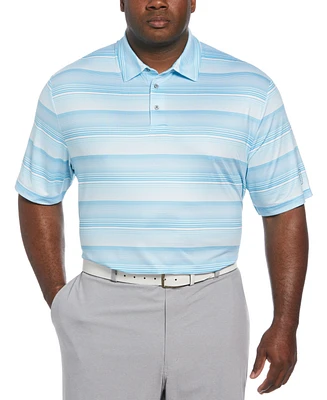 Pga Tour Men's Big & Tall Linear Energy Stretch Moisture-Wicking Textured Stripe Golf Polo Shirt