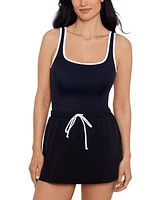 Swim Solutions Women's Skirted Runaround One-Piece Dress