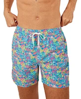 Chubbies Men's The Tropical Bunches Quick-Dry 5-1/2" Swim Trunks with Boxer-Brief Liner