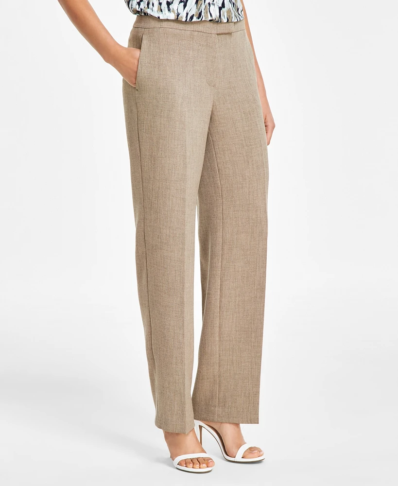 Kasper Petite Extended-Tab Straight-Leg Pants