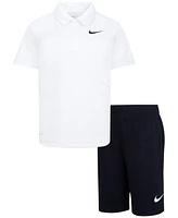 Nike Little Boys Dri-Fit Polo T-shirt and Shorts, 2-Piece Set