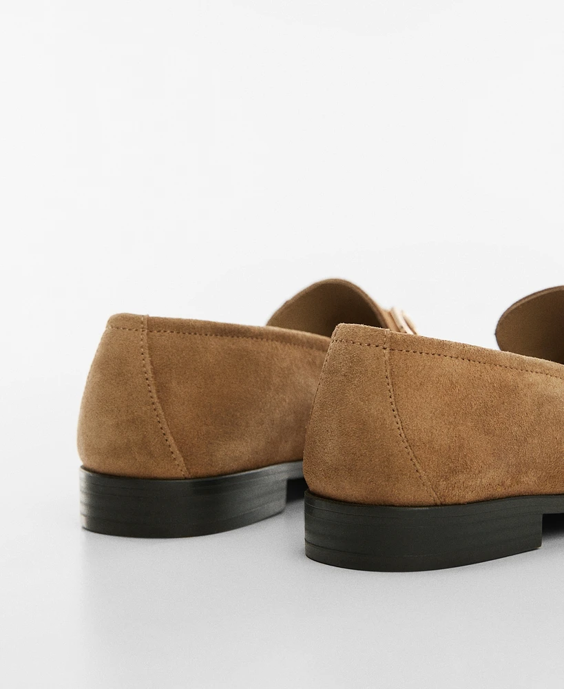 Mango Women's Suede Leather Moccasins