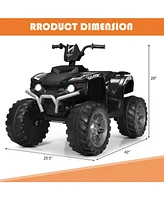 Sugift 12V Kids Ride on Atv with Led Lights and Treaded Tires and Led lights