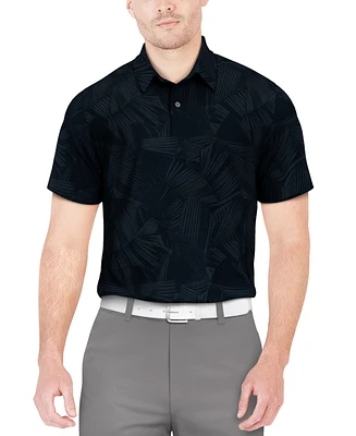Pga Tour Men's Stretch Moisture-Wicking Palm-Print Golf Polo Shirt