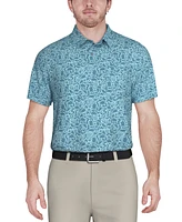 Pga Tour Men's Sea Life Short Sleeve Performance Golf Polo Shirt