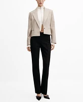 Mango Women's Button Detail Cropped Blazer