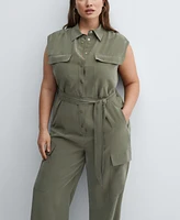 Mango Women's Pockets Detail Cargo Jumpsuit