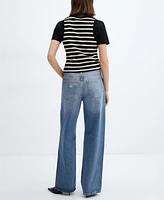 Mango Women's Loose Mid-Rise Wide leg Jeans