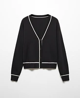 Mango Women's Contrast Trims Cardigan