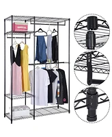 Sugift Portable Steel Closet Hanger Storage Rack Organizer