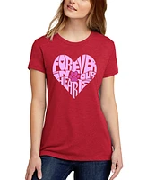 La Pop Art Women's Premium Blend Word Forever Our Hearts T-Shirt