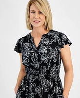 Style & Co Petite Iris Dreams Ruffled Tiered Maxi Dress, Created for Macy's