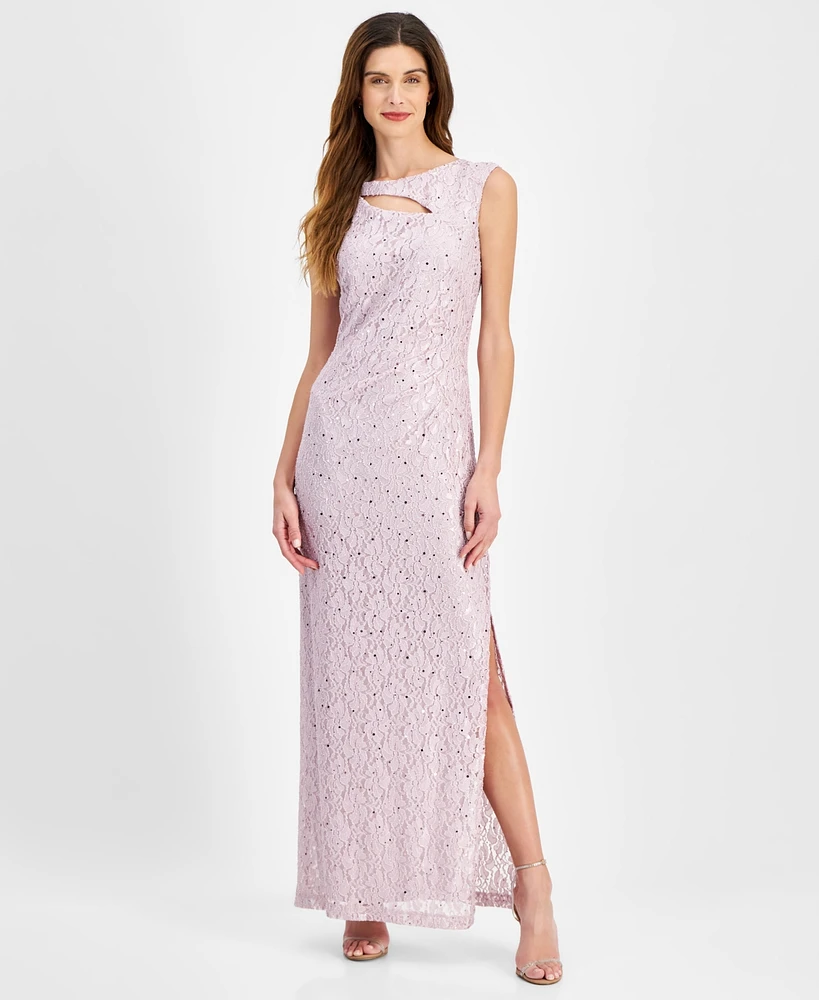 Connected Women's Lace Cutout Cap-Sleeve Gown | The Shops at Willow Bend