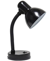 Creekwood Home Essentix 14.25" Traditional Fundamental Metal Desk Task Lamp, Bowl Shaped Shade with Flexible Gooseneck